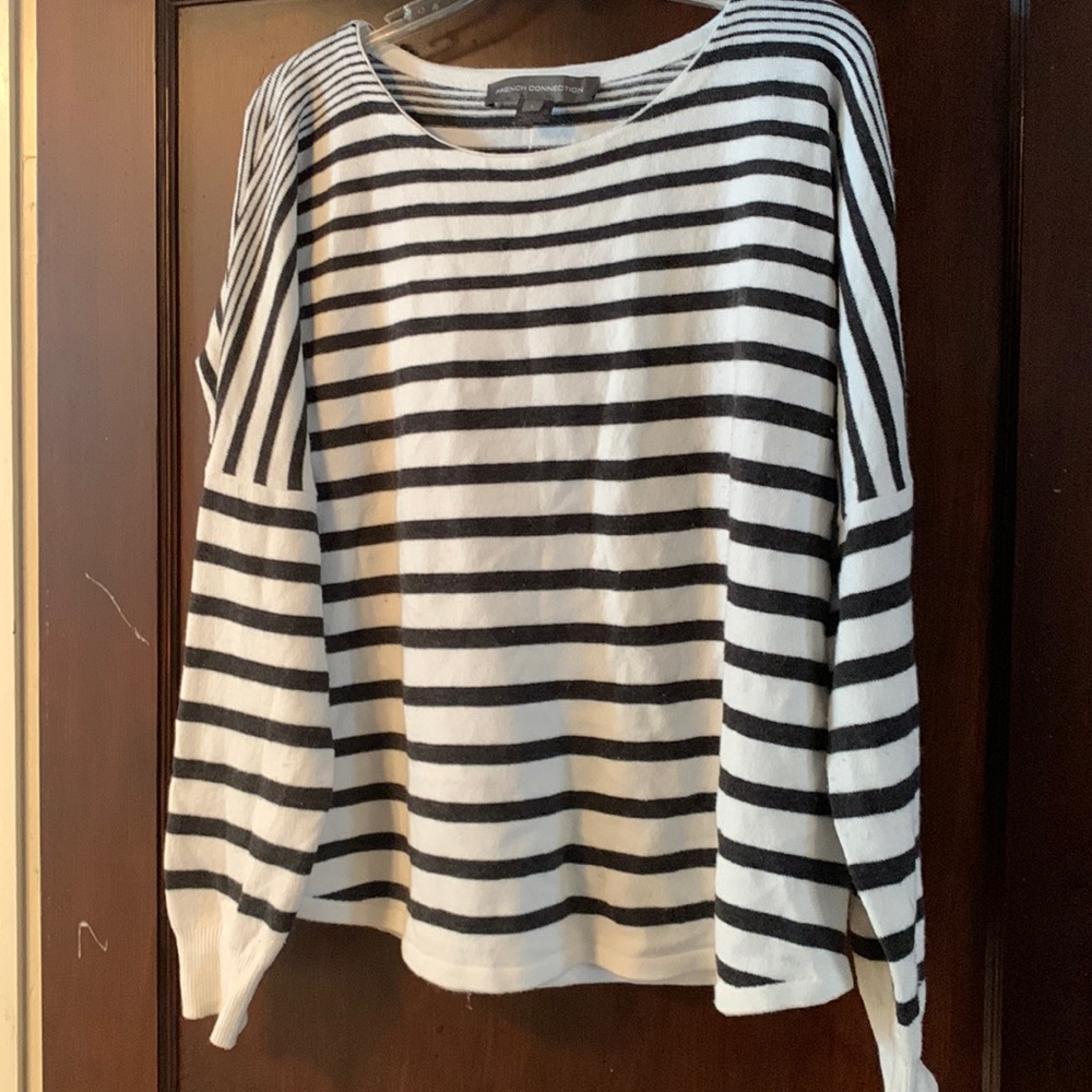 Whit, navy blue striped sweater